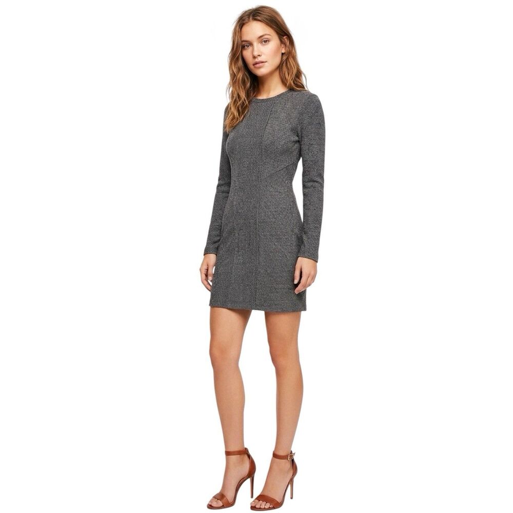 Loft Womens Sweater Dress Gray Winter Fall Long Sleeve Work Office Career Sz XS
